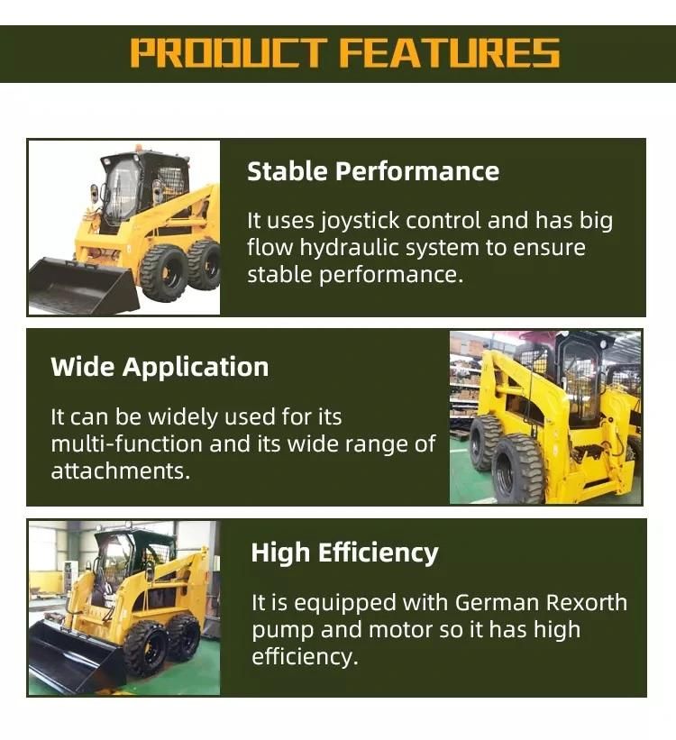 CE ISO EPA Liftor New Mini 50HP 65HP 75HP 85HP 1t 2t 3t 5t Skid Steer Loader Micro Wheel and Track Steer Skid Loader with Attachment Parts Price for Sale