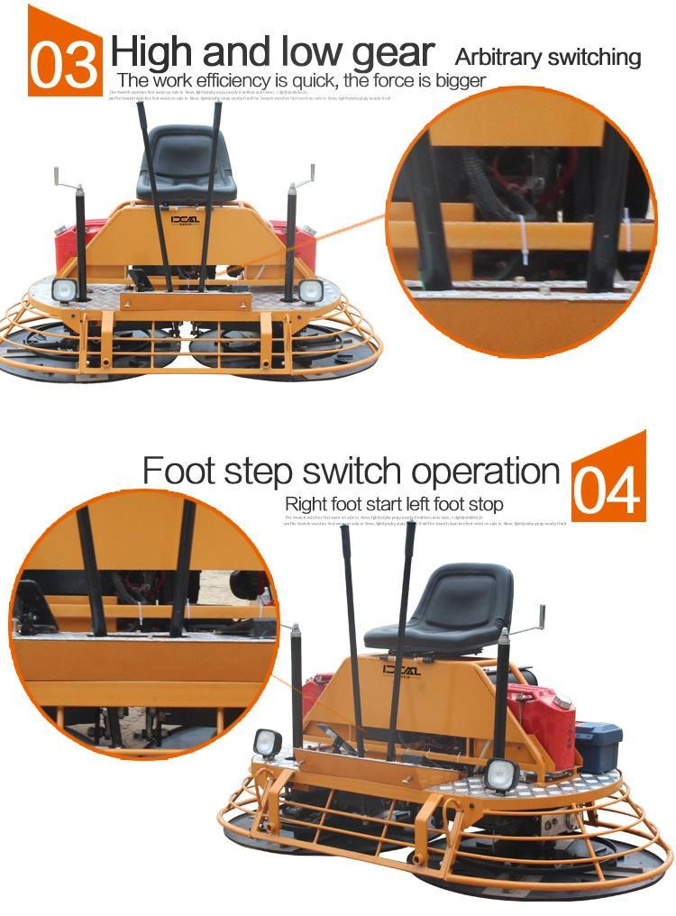 Gasoline Engine Type Ride on Power Trowel Concrete Equipment