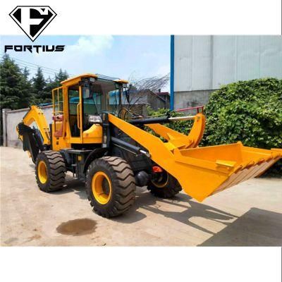 China Fortius Fts40-28 1cbm 2cbm Mini Wheel Backhoe Loader Price