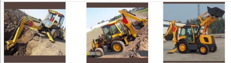 Chinese Compact Backhoe Loader for Sale Mini Backhoe Excavator Loader 4WD Drive Compact Tractor with Loader and Backhoe with AC