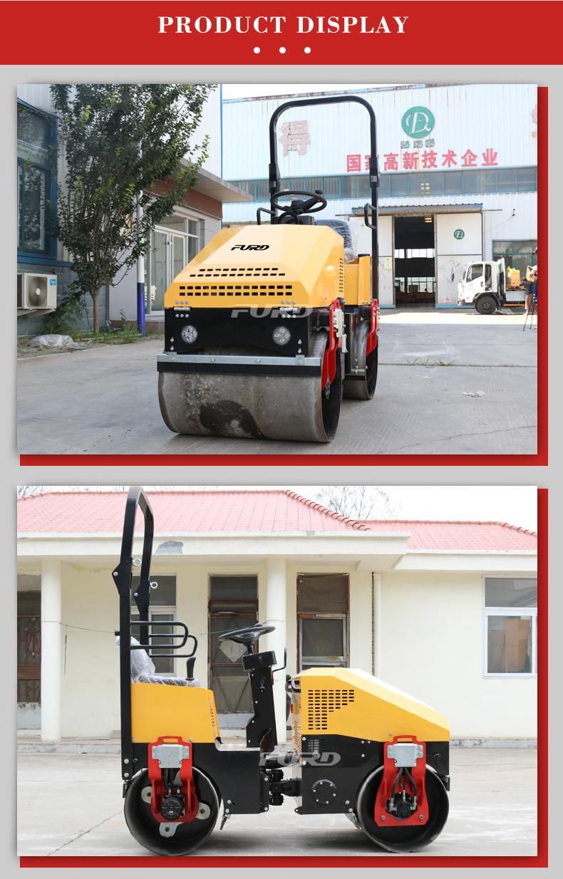 Hot Tandem Vibratory Roller Diesel Powered 1 Ton Asphalt Roller for Sale