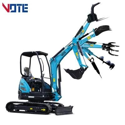 Top Level Quality 2 Ton 2.6 Ton Medium Size Hydraulic Crawler Excavator 0.06m3 Mini Excavator Operating Weight 2020kg Hot