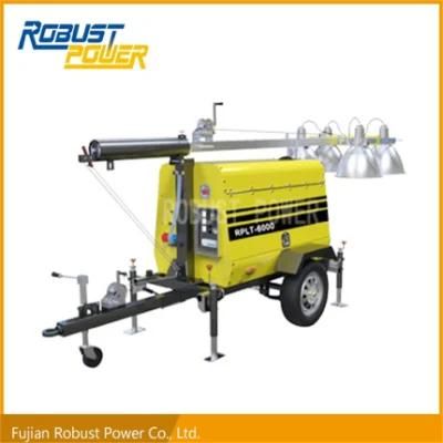 4*1000W Metal Halide Lamp Mobile Lighting Tower Rplt-6000