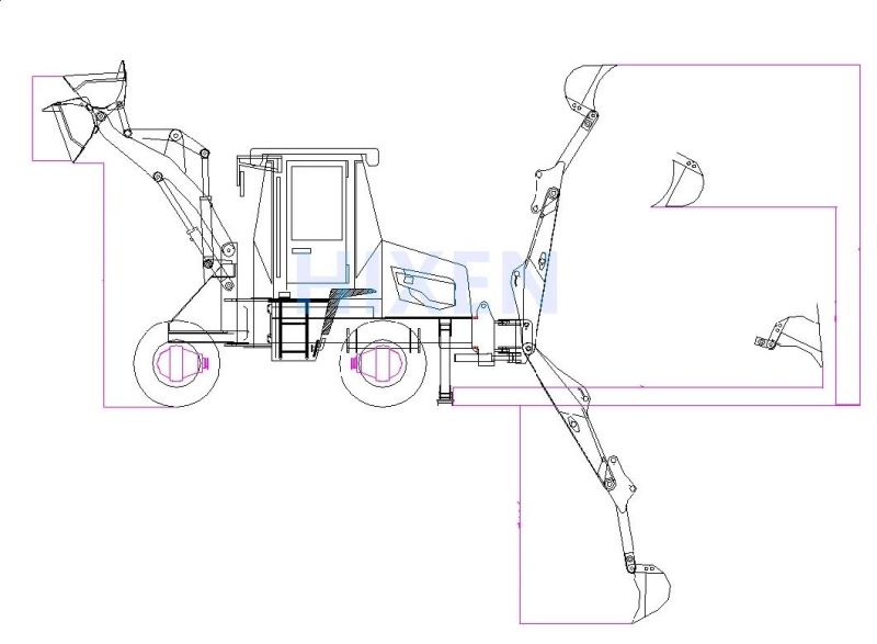 Hydraulic Wheel Loader Backhoe Wz20-16 Mini Backhoe Loader for Sale