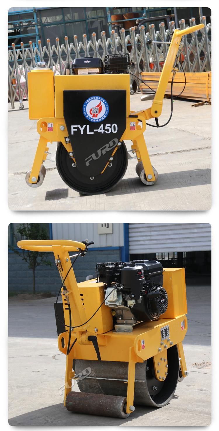 Manual Road Roller Double Drum Asphalt Roller Vibratory Roller for Sale Fyl-450