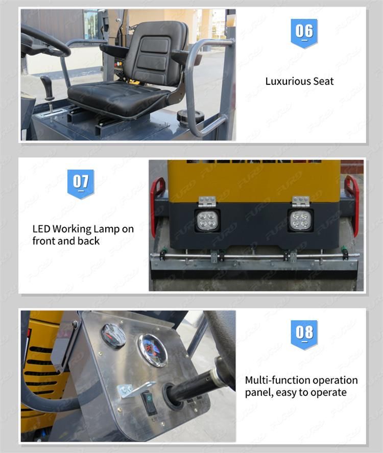 Double Drum Ride on Vibratory Roller Small Roller Vibratory Compactor Fyl-1000