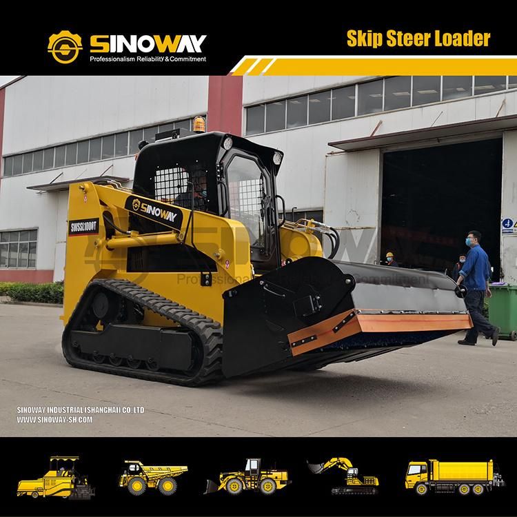 75HP Mini Skid Steer Loader with Sweeper