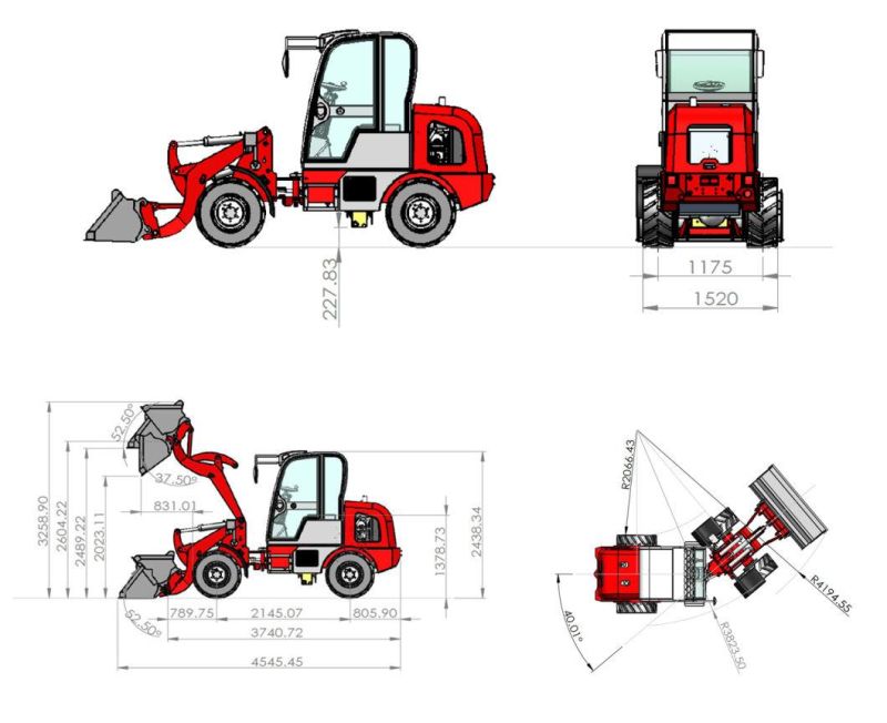 Wolf New Designed CE Mini Loader (mini 780) with Euro 5 Engine