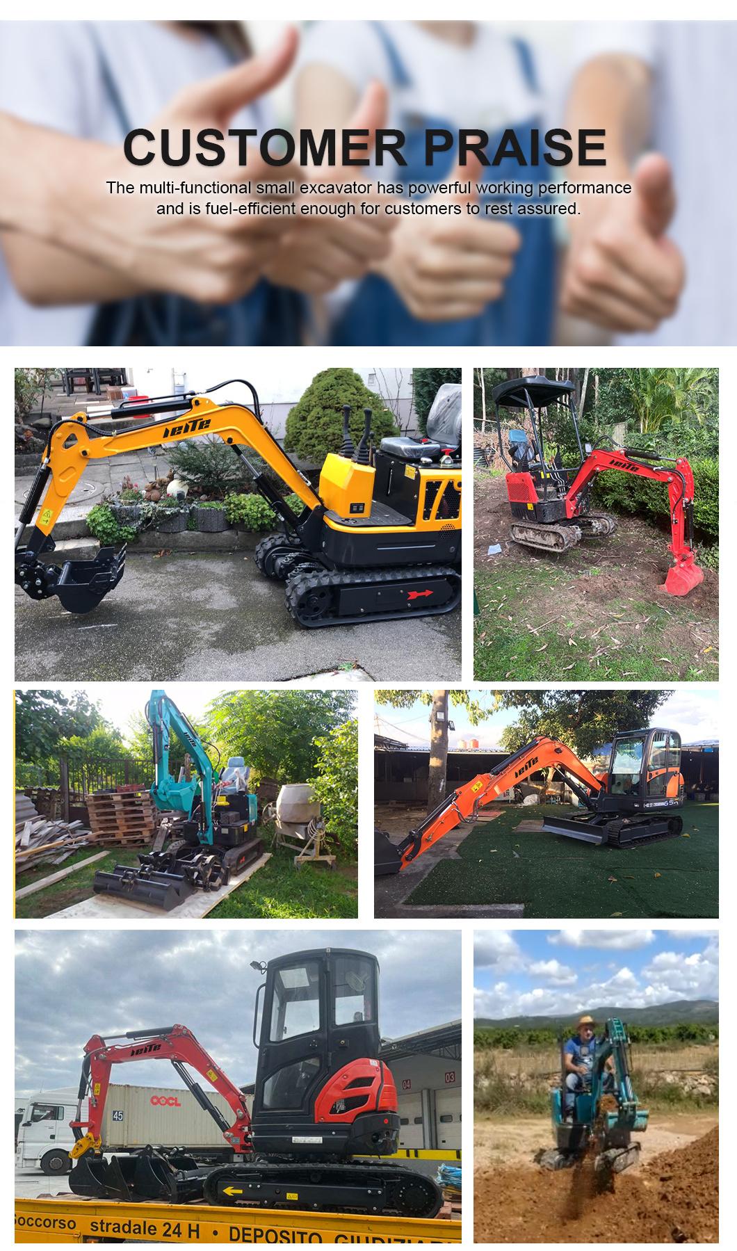 1.5 Ton Hydraulic Pump Small Digger Crawler Mini Excavators with Closed Canopy and Digging Bucket