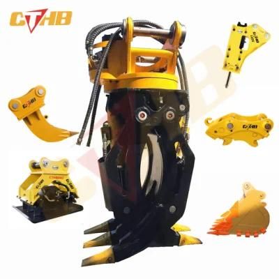 Excavator Hydraulic Rotating Wood Grab Log Grapple