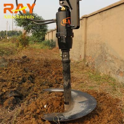 Post Hole Tool Hydraulic Earth Auger with Rock Bits for Digger