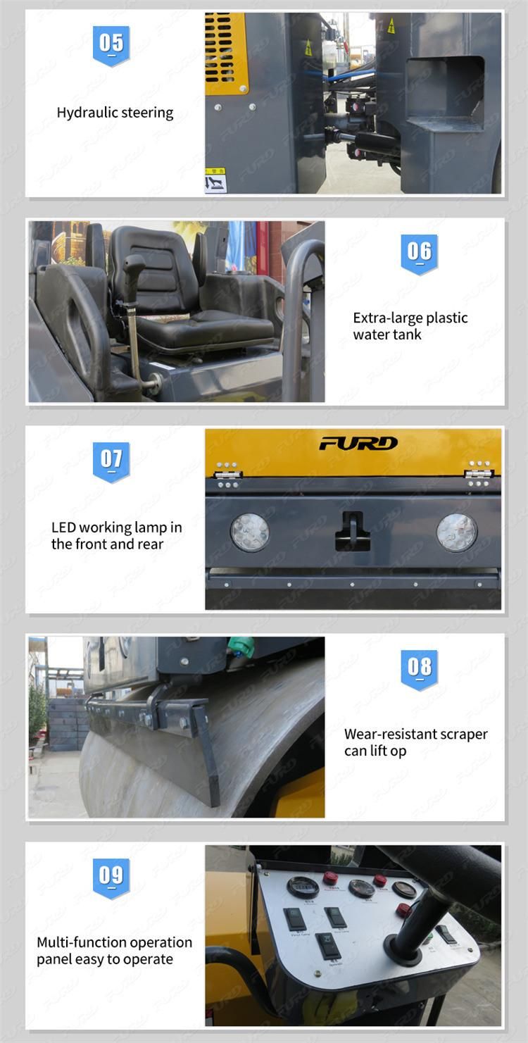 Mini Tandem Vibratory Roller Tandem Vibratory Roller Roller Asphalt Compactor Fyl-1400