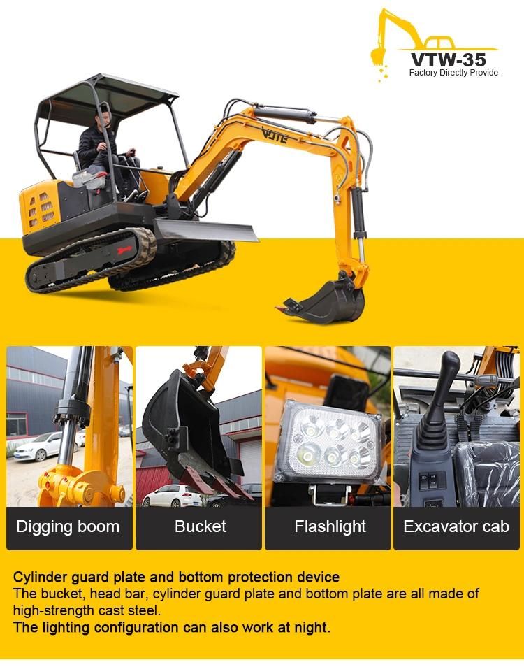 Hot Selling Small Mini Excavator with High Quality and Low Price 0.8 Ton to 3.5 Ton Small Mini Digger Mini Crawler Excavator