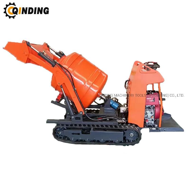 Self-Loading Crawler Dumper Concrete Mixer Truck Qdcm-400