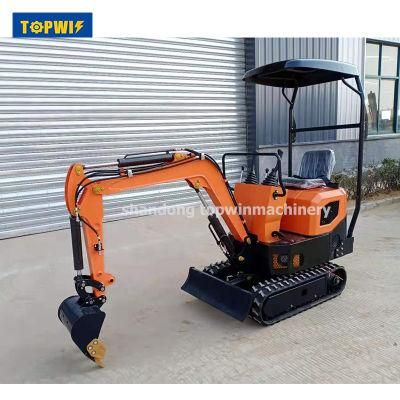 CE 1ton Cheap Hot-Sell Mini Bagger Hydraulic Crawler Rubber Tracked Small Excavator with Hammer, Auger, Grapple for Sale