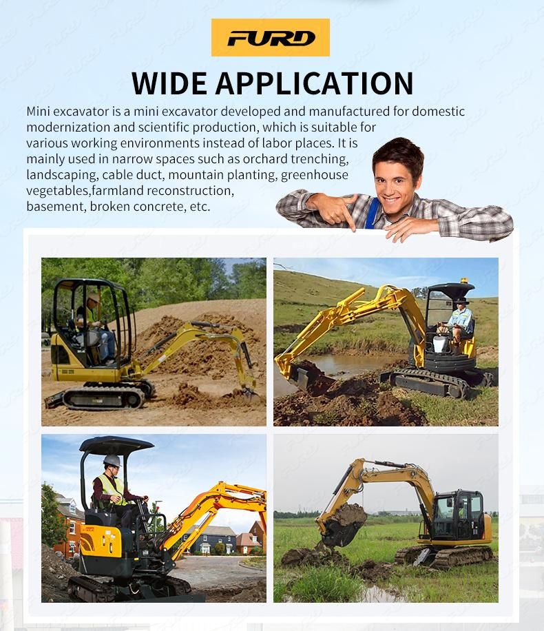 Factory Direct Sell 1000 Kg Hydraulic Crawler Digger Excavator Smallest 1 Ton Excavator Made in China