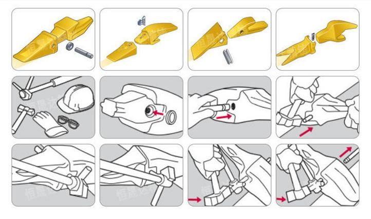 OEM Custom Wear Resistant Steel Bucket Teeth for Loaders and Excavators