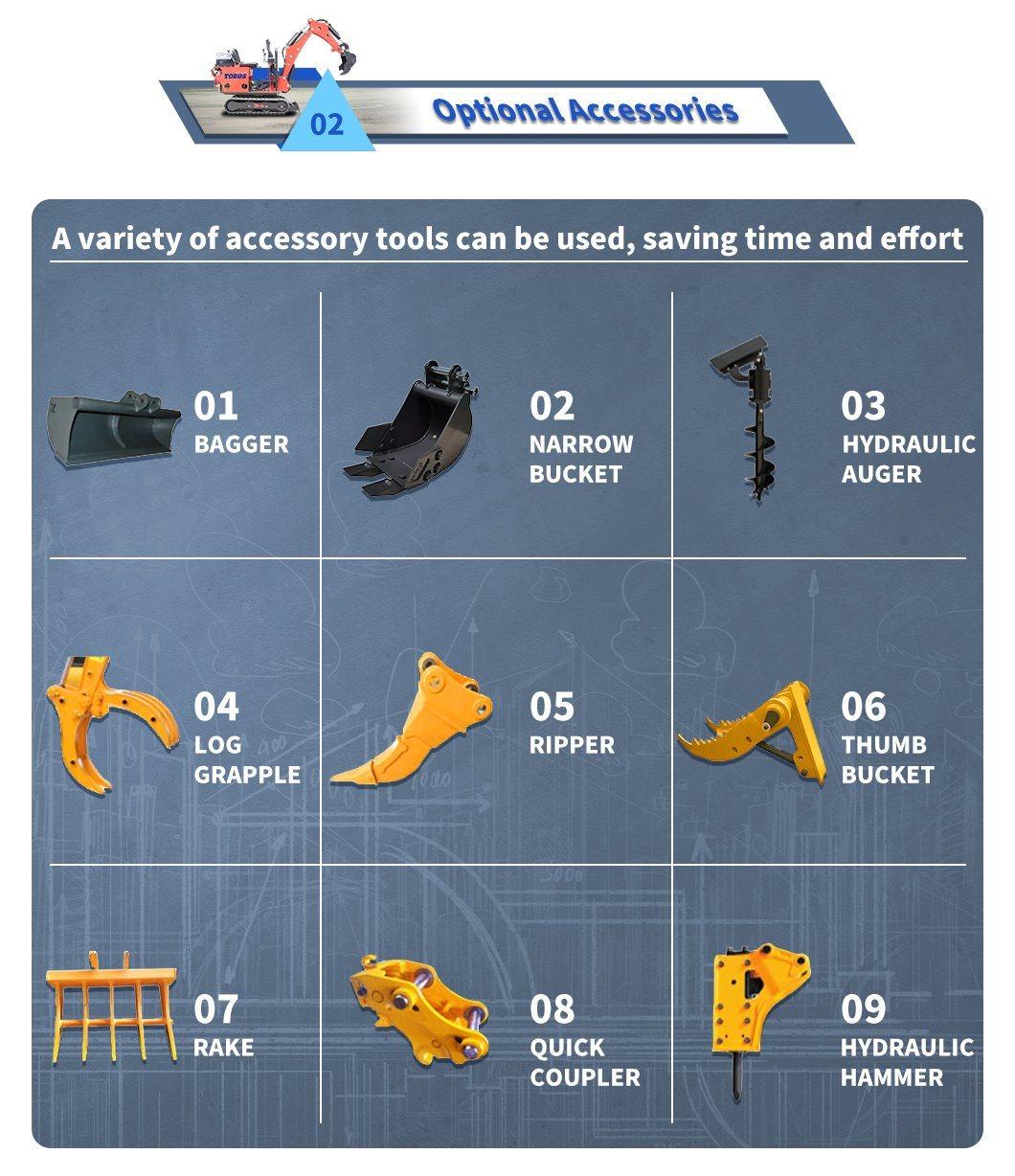 Excavation Equipment Mini Compact Excavating Machine Micro Crawler Caterpillar Hydraulic Excavator
