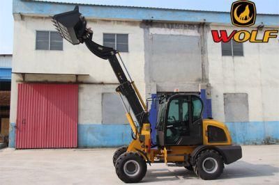Wolf Brand 1.6 Tons Telescopic Boom Wheel Loader for Farm/Construction with Pallet Fork/4 in 1 Bucket
