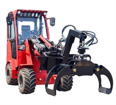 Air Conditioned China CE Mini Loader 1 Ton Telescopic Front Loader with Stump Grinder for Forestry
