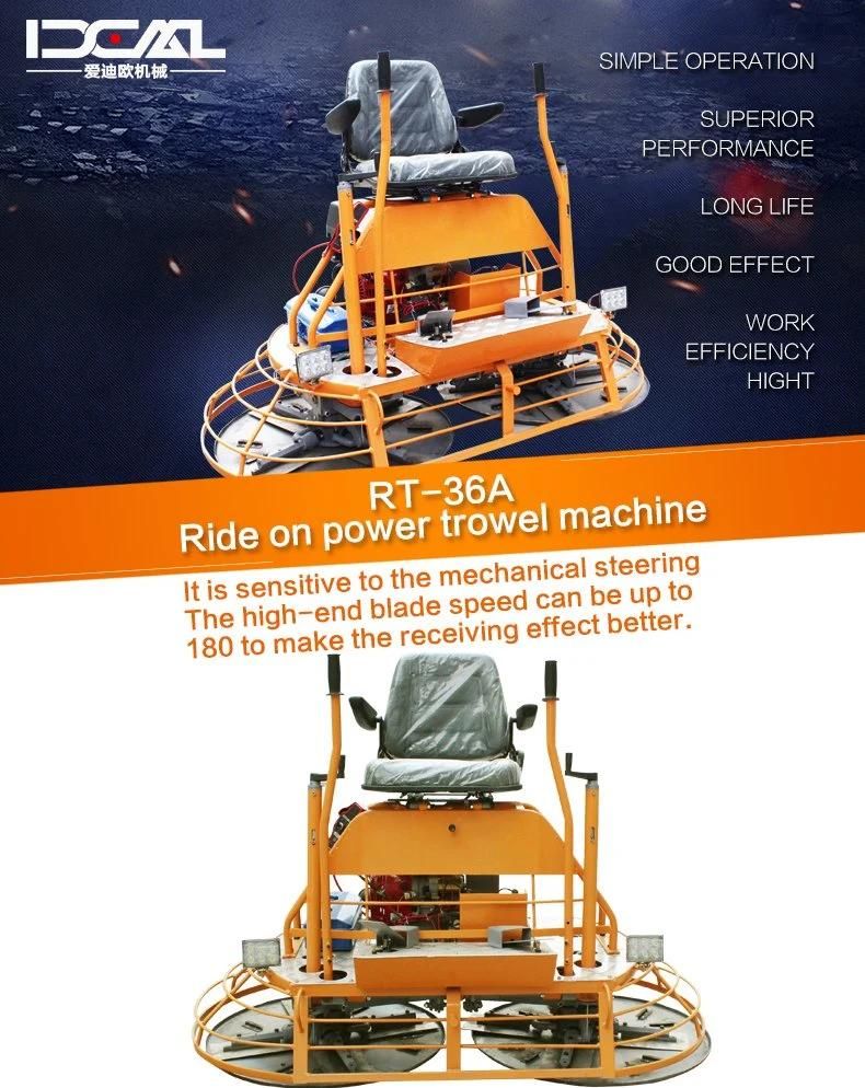 Rt-30A Ride on Power Trowel 13HP Floor Plastering Machine Power Trowel Concrete