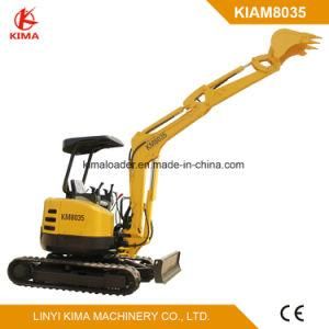 Kima 3.5 Ton Mini Excavator Km8035 with Zero Swing Ce Canopy Type