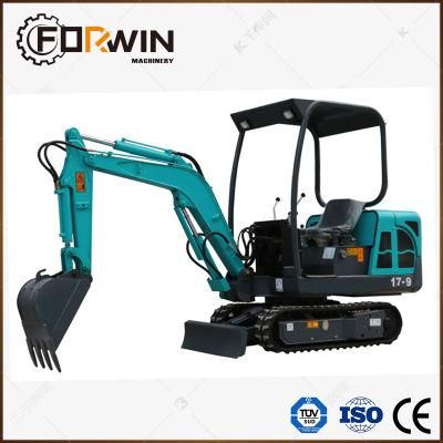 Construction Machinery Equipment Fw17-9 Mini and Small Hydraulic Backhoe Rubber Crawler Belt Track Excavators for Sale