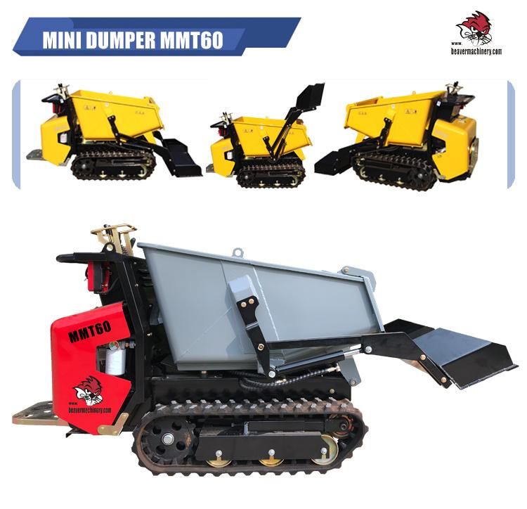 0.3cbm Bucket 800kg Load Rubber Track Crawler Mini Dumper