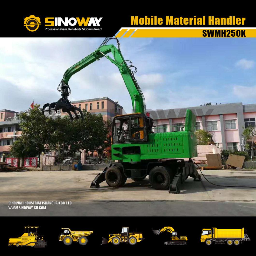 Factory Price Wheel Scrap Material Handlers with Lifting Magnet
