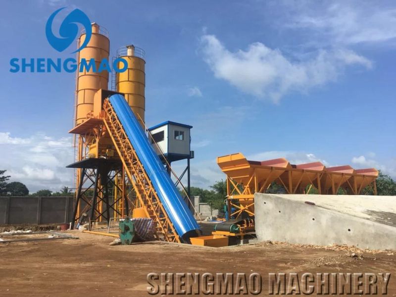 Hzs60 Stationary Full-Automatic Wet Mix Belt Conveyor Concrete Mixer Plant Factory Sale