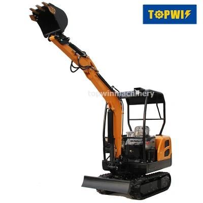 CE/EPA Topwin 1.8 Ton Hydraulic Small Digger Mini Crawler Excavators with Quick Hitch