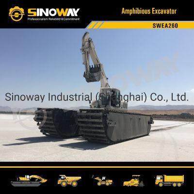 Sinoway Amphibious Soft Terrain Backhoe for Waterway Dredging