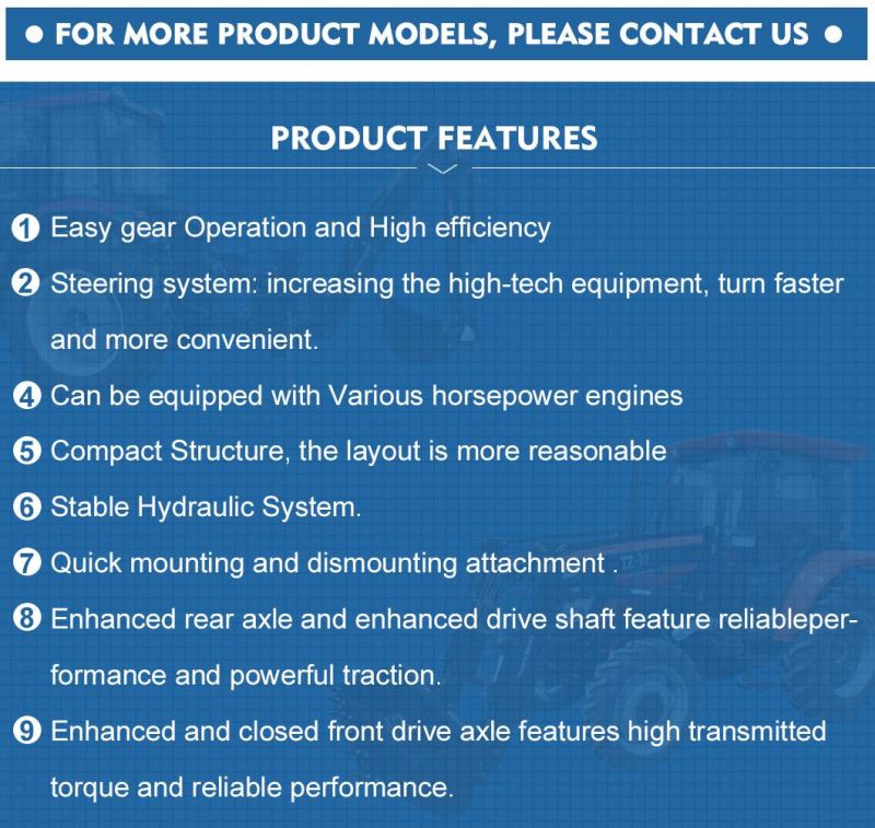 Intelligent Mini Backhoe 4X4 Compact Tractor Backhoe 3 Point