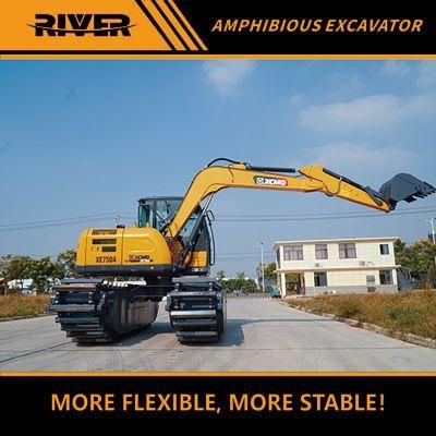 River-75 Pontoon Excavator Suitable for Swamp Mud Marsh River Lake