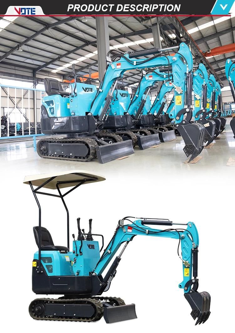 Farm Garden China Cheap 0.8 Ton 1ton New Mini Hydraulic Excavator Small Digger with Attachments Excavator