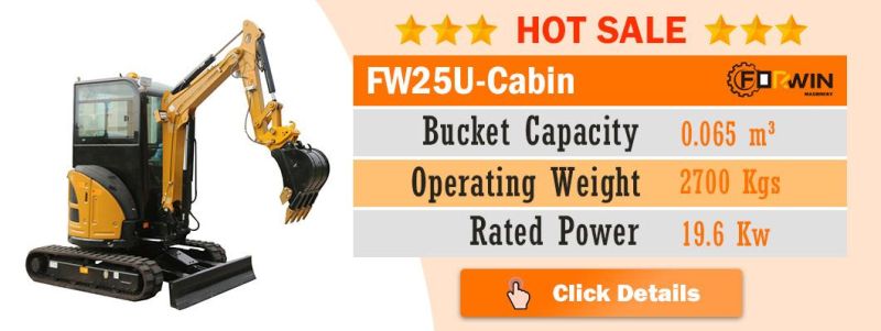 0.8 T Small Backhoe Digger Hydraulic Pump Rubber Crawler Track Fw10s Mini Excavators Cheap Price for Sale