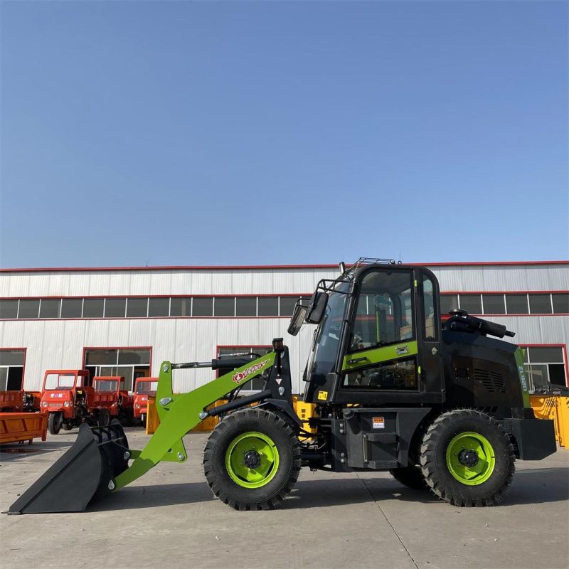 China Factory Wholesale 1/1.2/1.5 Ton Small Wheel Loader Small Forklift Skid Steer Loader 4WD Front Loader CE Certification Euro 5 Engine Construction Sit