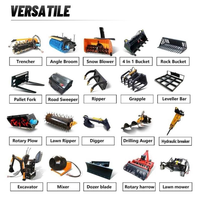 Rated Load Skid Steer Loader with Pallet Fork Attachment