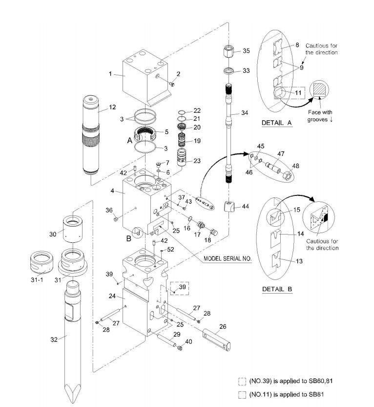 Soosan Sb190 Triangle Hydraulic Crushing Hammer