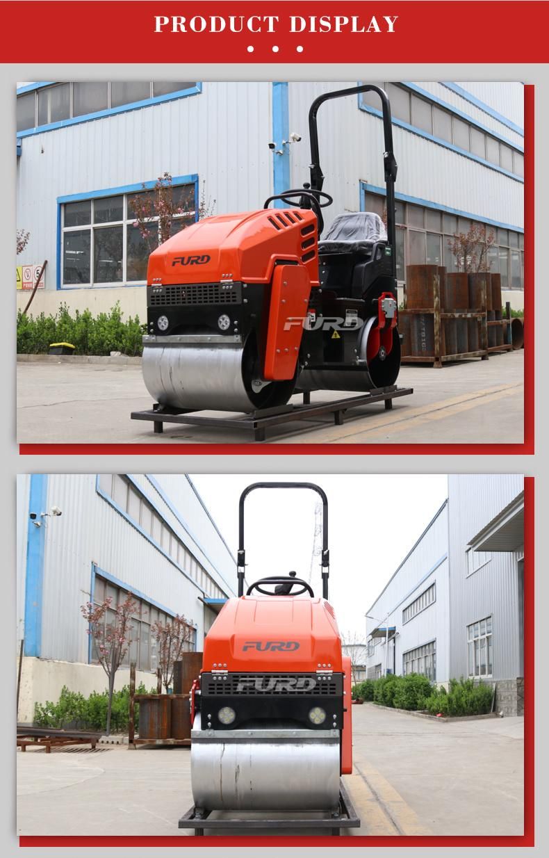 1 Ton Double Drum Asphalt Compact Road Roller in Low Price