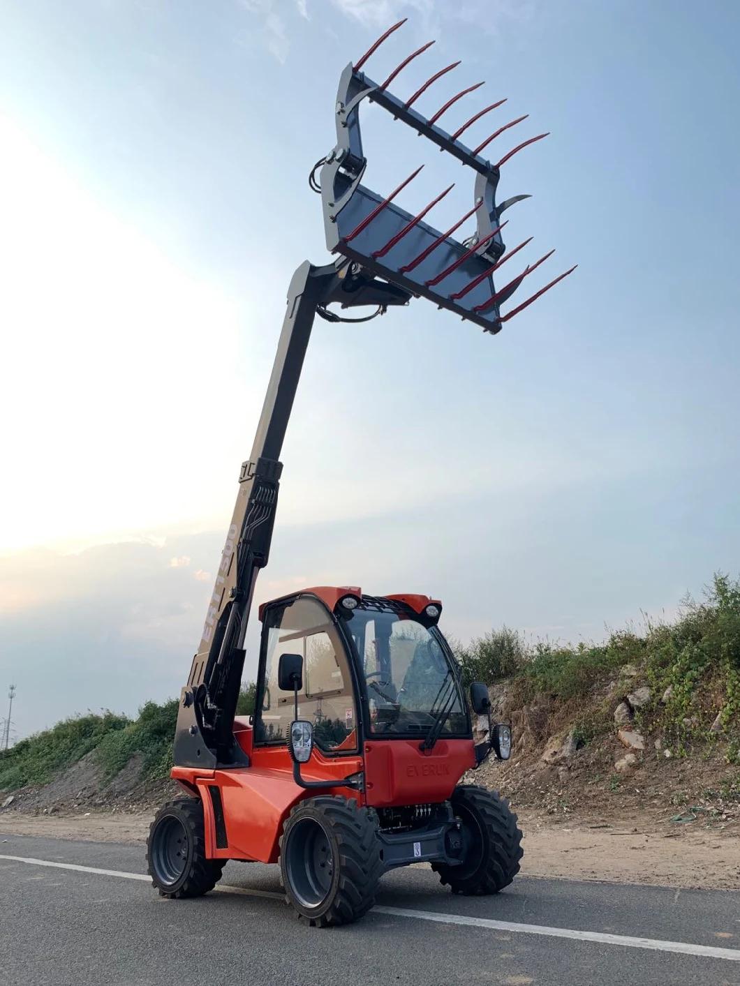 Everun Ert1500 Chinese CE Small Telehandler Telescopic Boom Handler Compact Front End Portable Construction Farm Garden EPA Mini Wheel Loader Made in China