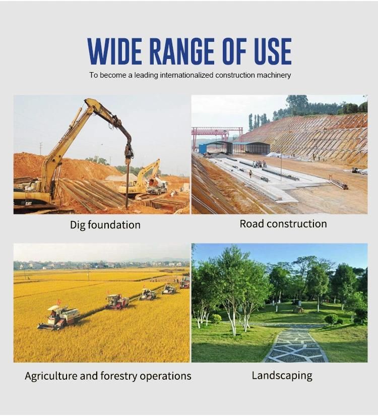 8 Ton Long Boom Four Drive Wheel Type Excavator for Landscaping