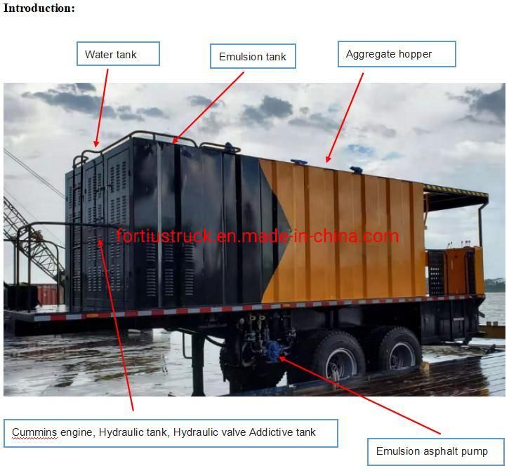 Fortius Micro Asphalt Emulsion Slurry Seal Vehicle Semitrailer Paver Construction Machines