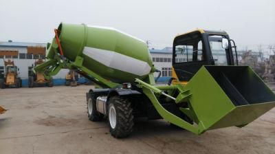 Green Color 14m3 Per Hour Concrete Mixer Machine with Rear View camera