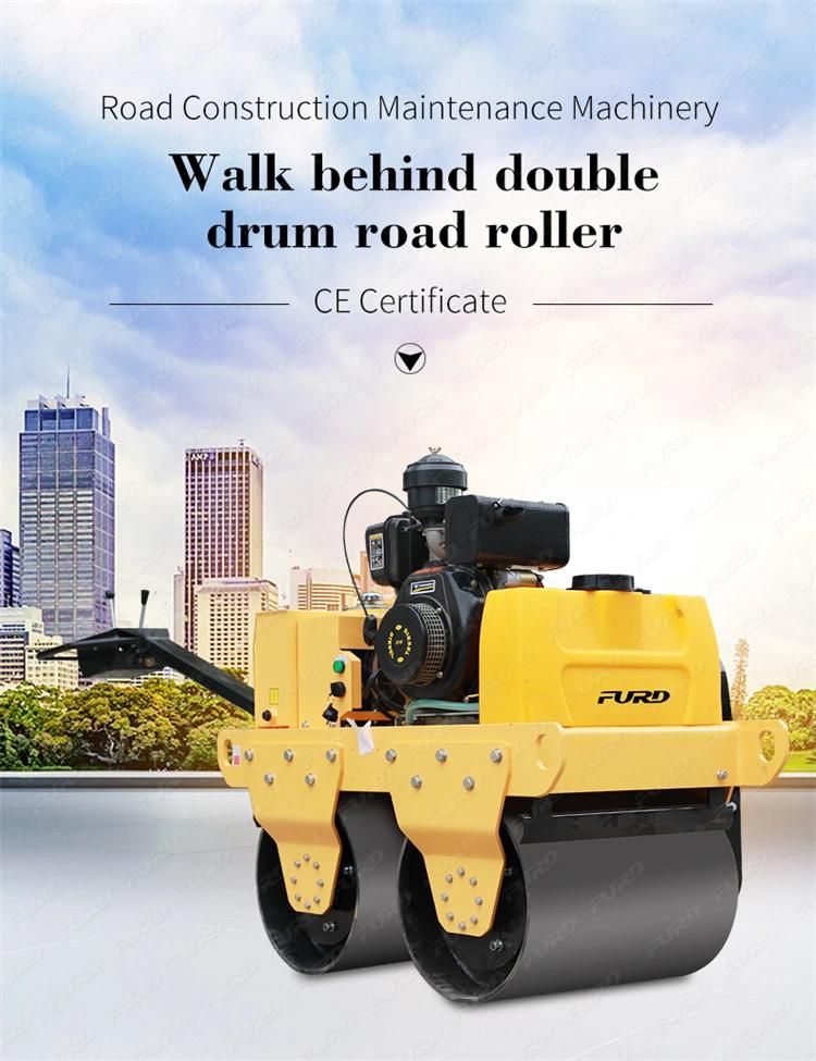 Hand Guided 550kg Double Drum Vibratory Road Roller Soil Compaction Machine