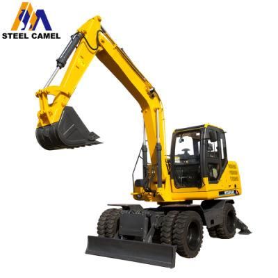 8000kg 8ton Small Machinery Wheel Excavator for Agriculture