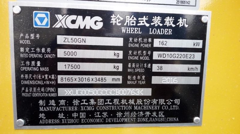 5 Ton Wheel Loader Zl50g Price Zl50gn