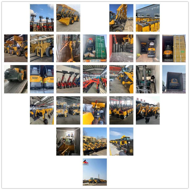 China Factory Wholesale 1/1.2/1.5/2/3tons Small Wheel Loader Small Forklift Skid Steer Loader 4WD Front Loader CE Certification Euro 5 Engine Construction Sit