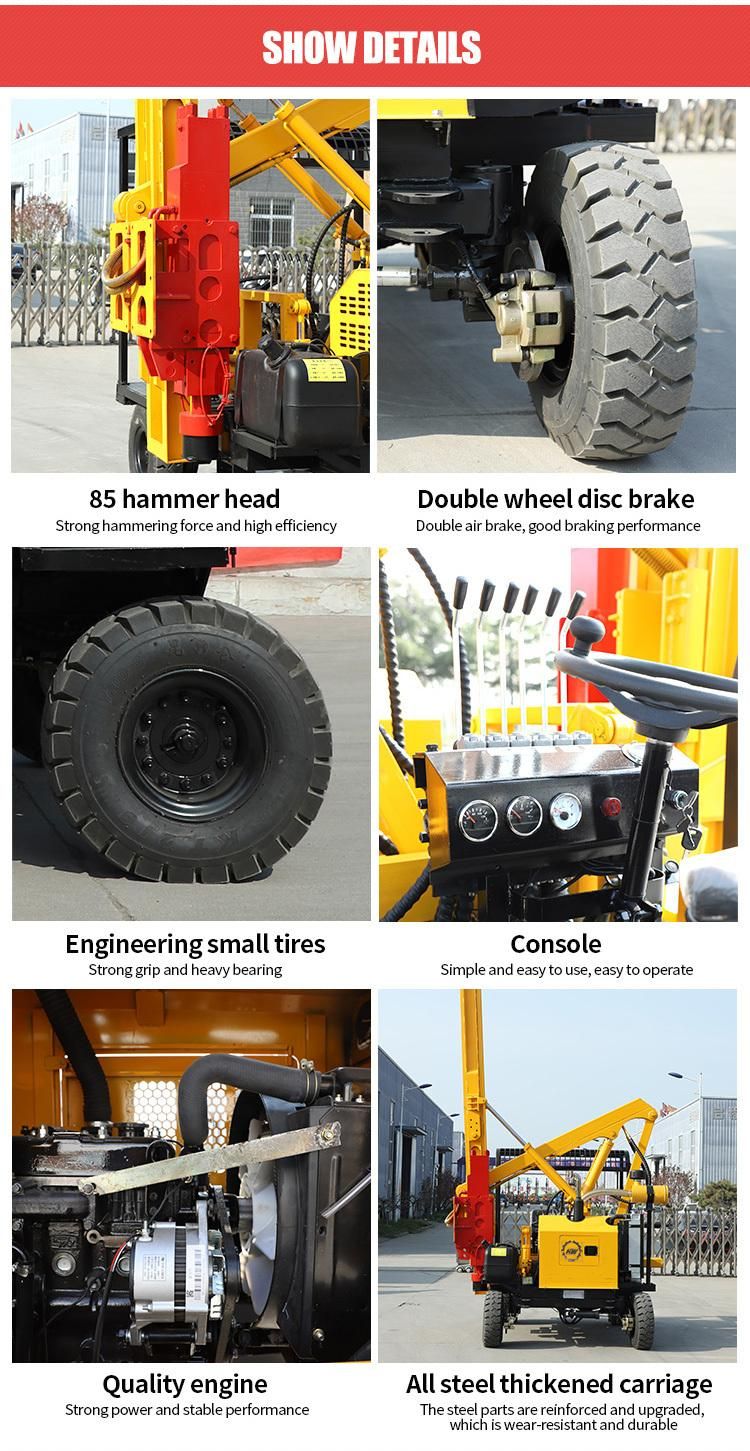 China Small Mini Mobile Guardrail Piling Driver