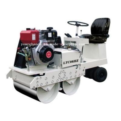 Made in China Compactor Ltc08Hz 0.8 Ton Hydraulic Vibratory Double Drums Road Roller with Seat